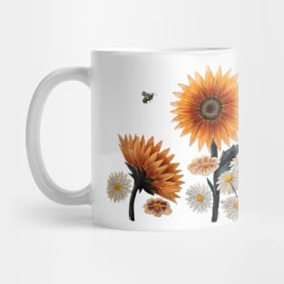 Bumble Bee and Flowers Graphic Mug